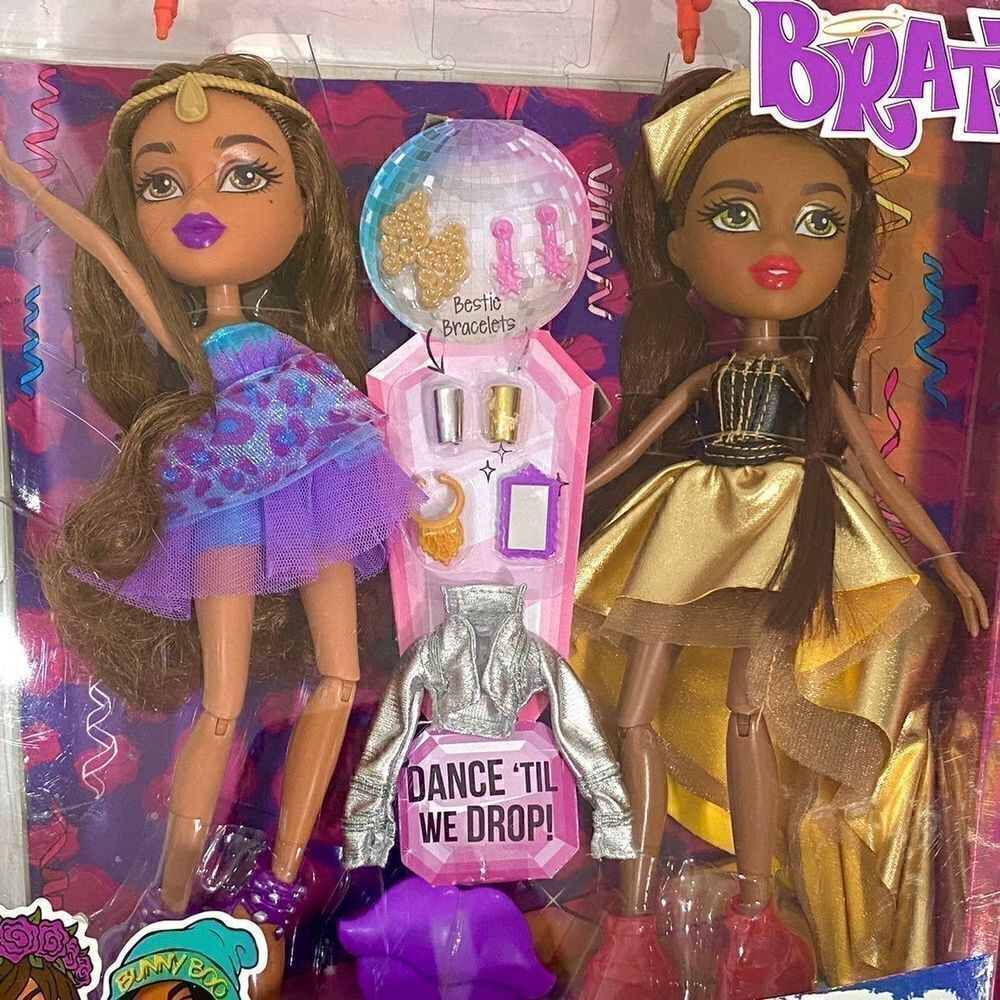 NIB BRATZ Yasmin & Sasha Metallic Madness 2 Dolls & Accessories Set.